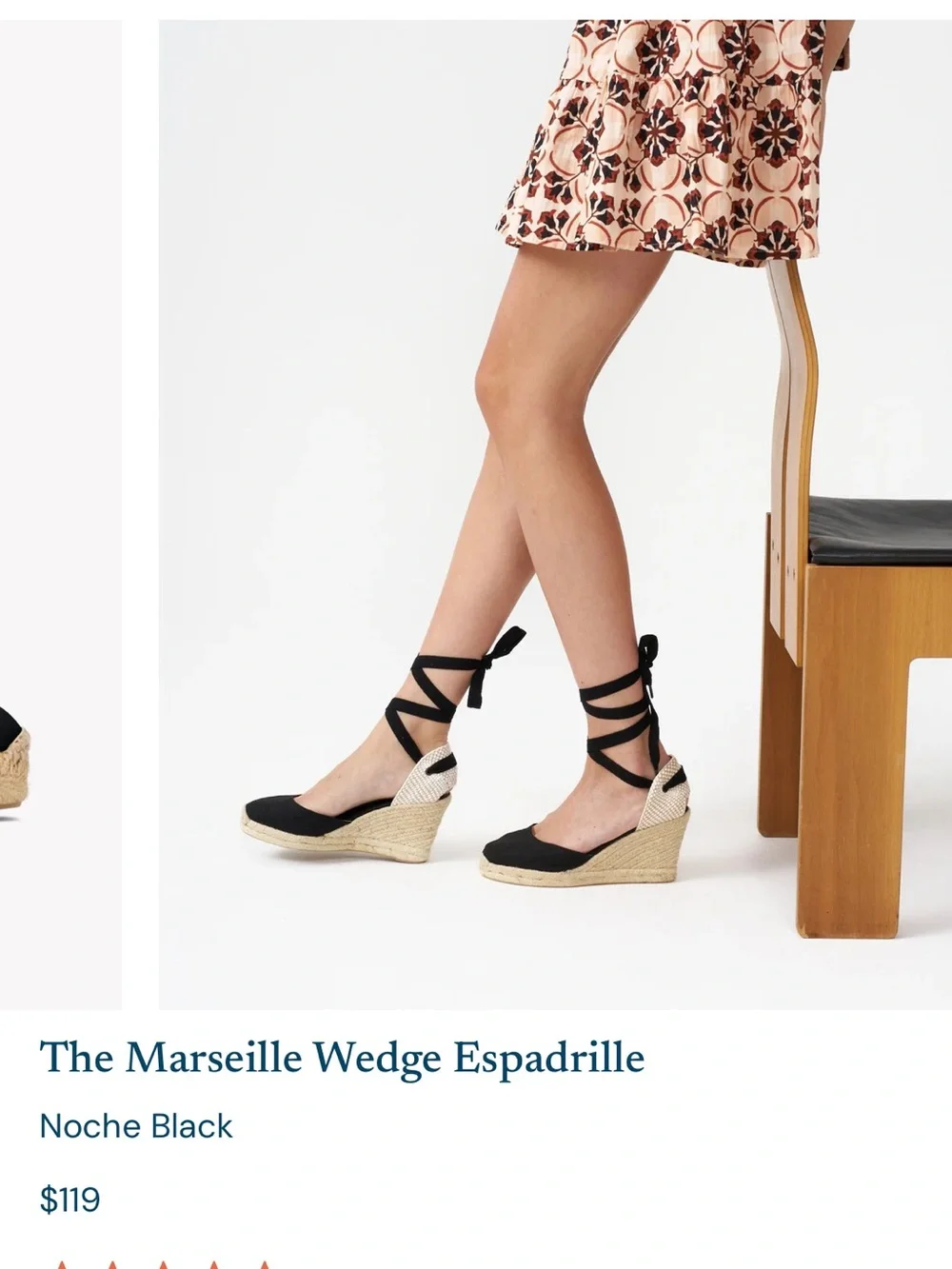 Soludos Black Ankle-Tie Wedge Espadrille